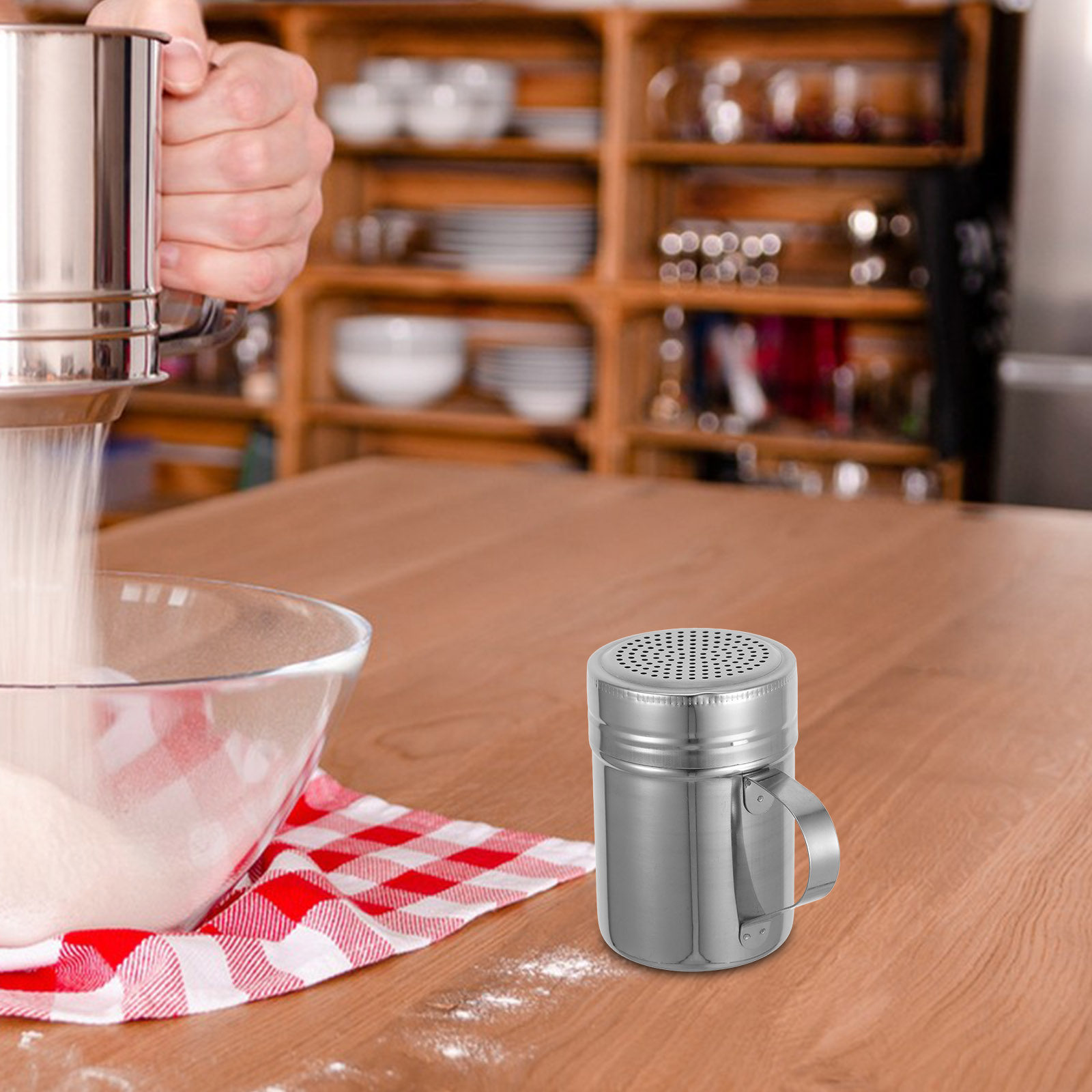 Baking Powder Kitchen - Stainless Steel Flour Duster Shaker Handle