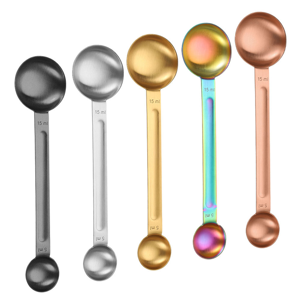Baking Powder Kitchen - 5Pcs Stainless Steel Measuring Spoons Double