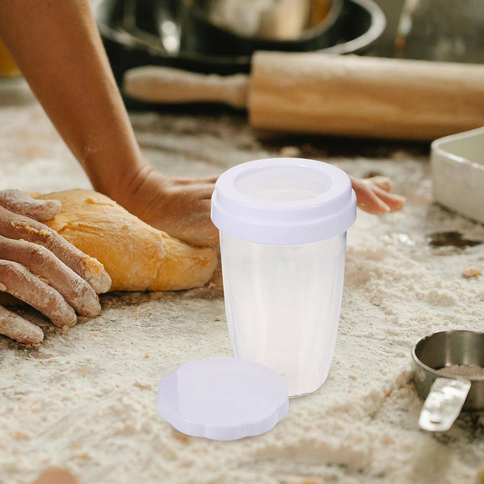 Sleek White Powder Shaker Dust - Baking Powder Kitchen incelemesi ve fiyatı