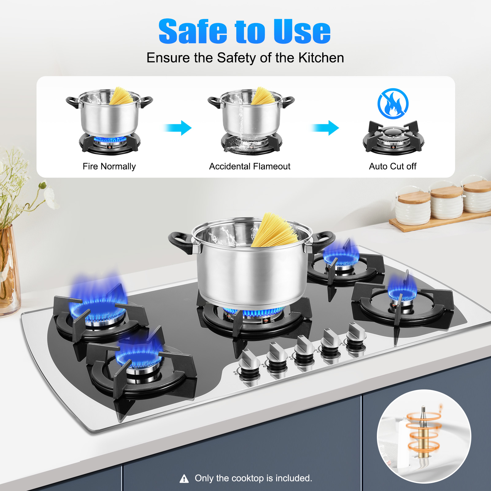 5 Burners Gas Stovetop Gas Sto - Kitchen Baking Set incelemesi ve fiyatı