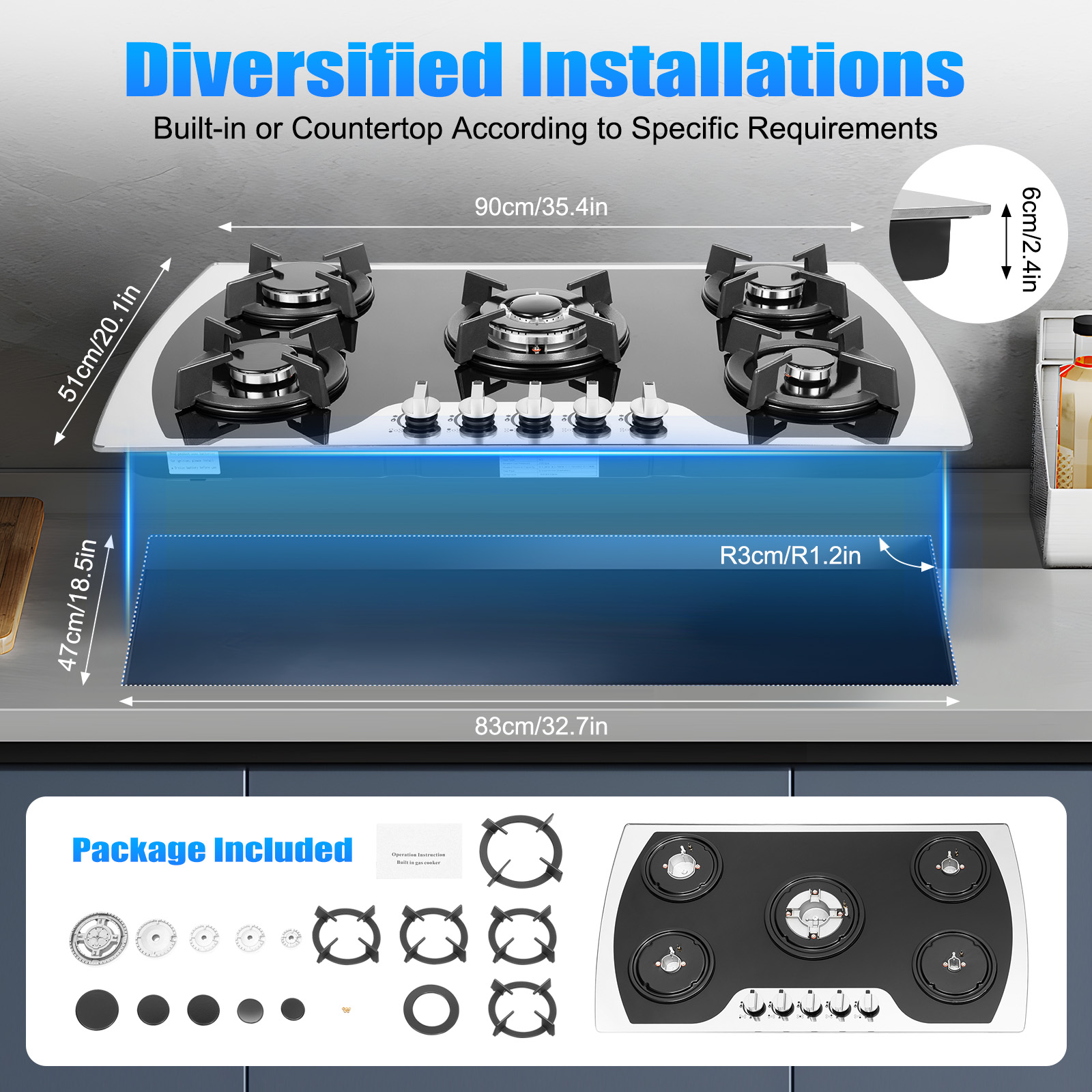 5 Burners Gas Stovetop Gas Sto - Kitchen Baking Set incelemesi ve fiyatı