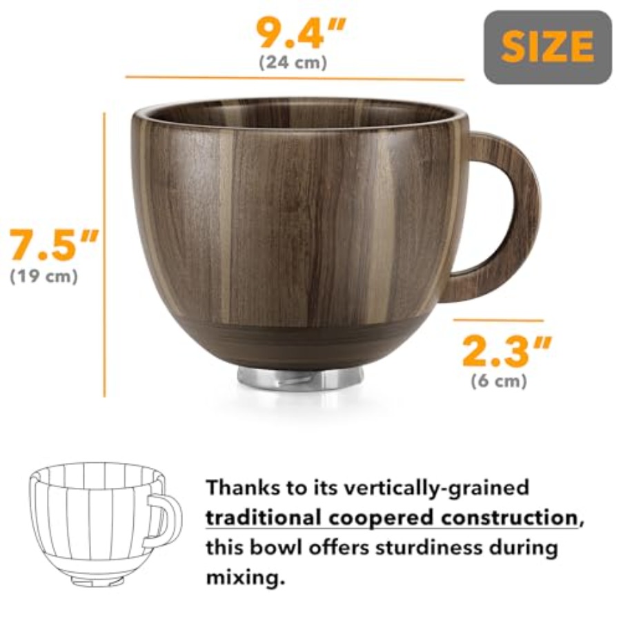 Kitchen wooden bowl with handl - Stand Mixer Bowl incelemesi ve fiyatı