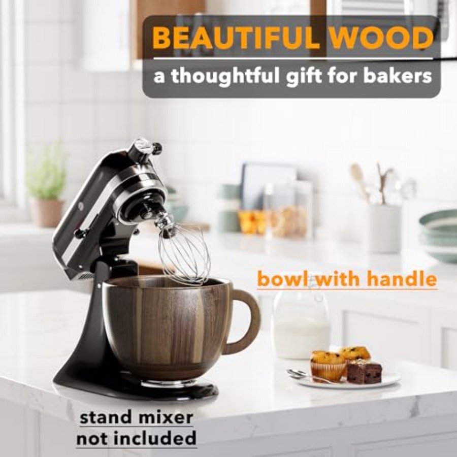 Kitchen wooden bowl with handl - Stand Mixer Bowl incelemesi ve fiyatı