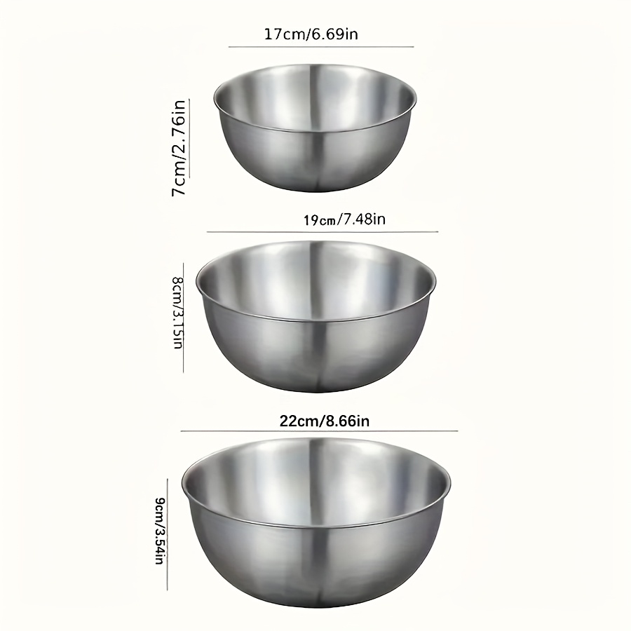 3pcs Stainless Steel Salad Bow - Kitchen Baking Set incelemesi ve fiyatı